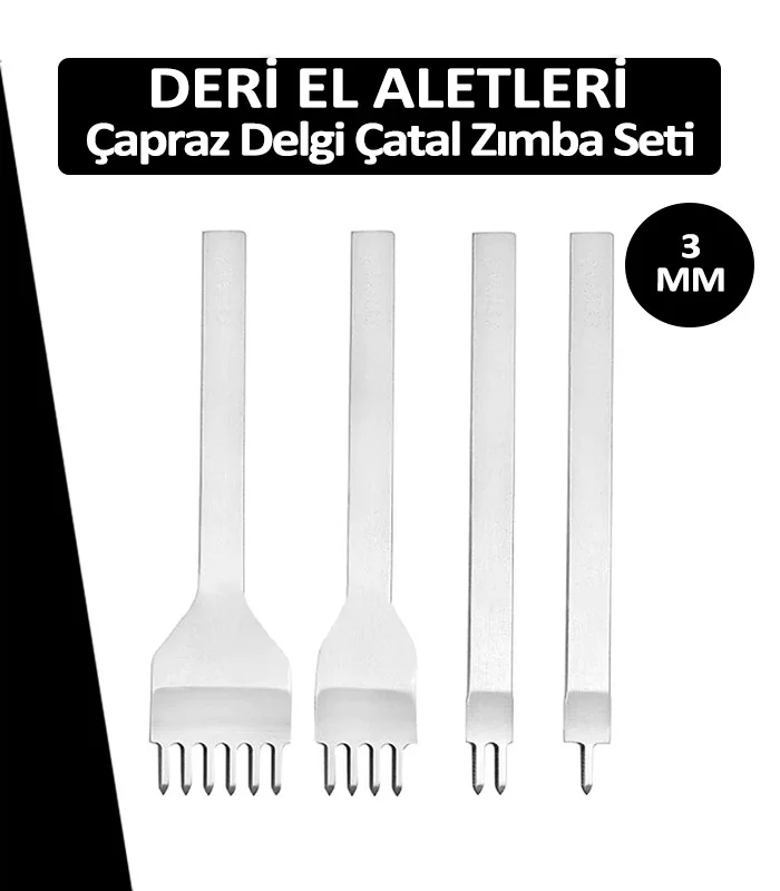 Çapraz-Delgi-Çatal-Zımba-Seti-4lü-3mm-dea05