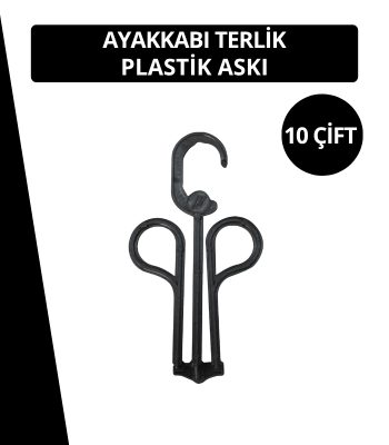 Dopar Ayakkabı - Terlik Siyah Plastik Askı 10 çift Dopar Ayakkabı - Terlik Siyah Plastik Askı 10 çift