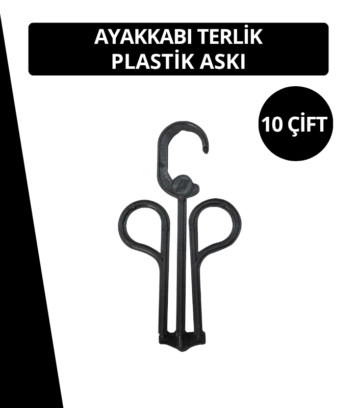 Dopar Ayakkabı - Terlik Siyah Plastik Askı 10 çift